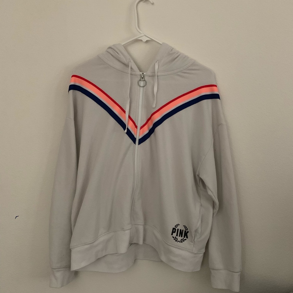 vs pink rainbow zip up jacket